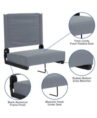 EMMA + OLIVER Set of 2 Aluminium   500 lb. Capacity, Ultra-Padded Seat, Lightweight Stadium Chair