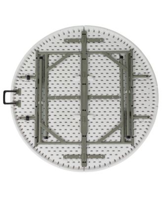 4-Foot Round Bi-Fold Plastic Banquet And Event Folding Table With Carrying Handle