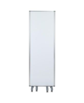 Mobile Magnetic Whiteboard 3 Section Partition With Locking Casters, 72"H X 24"W