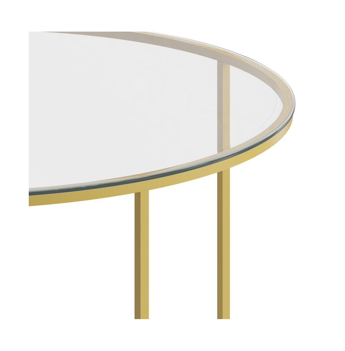 Fairdale Coffee Table With Round Cross Brace Frame -brushed gold