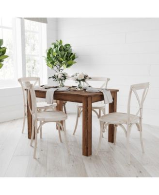 Rectangular Antique Solid Pine Farm Dining Table