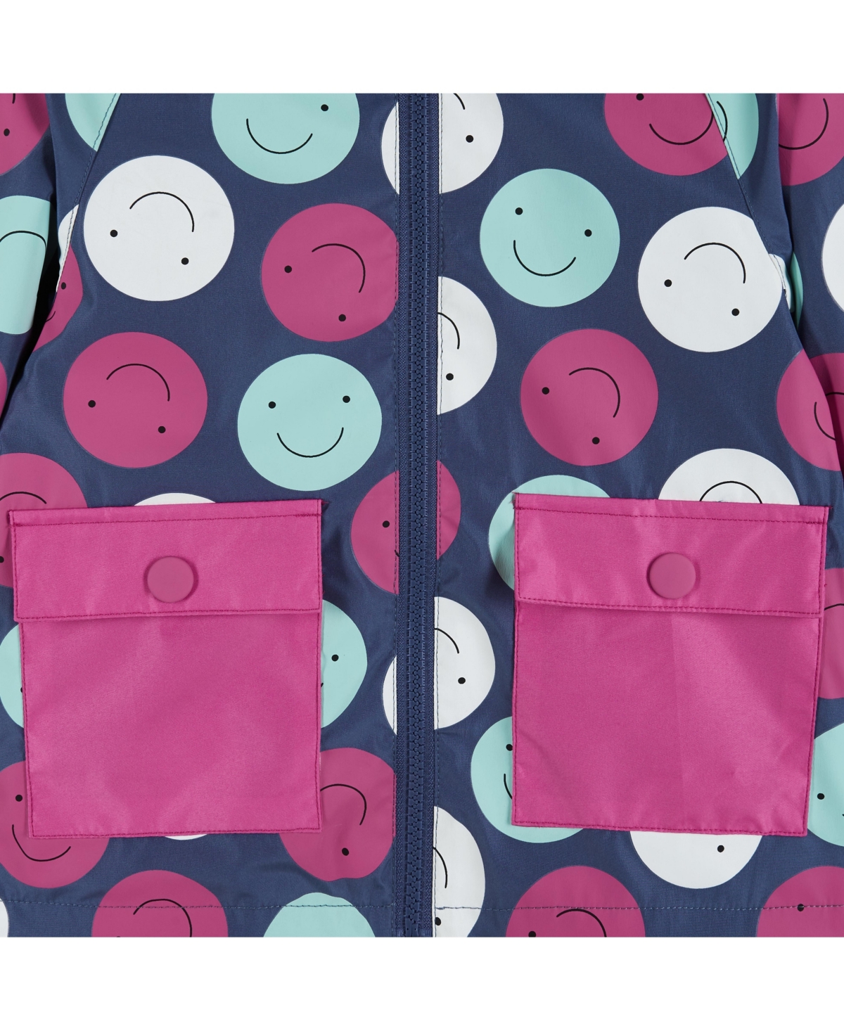 Andy & Evan Little Girls Smiley Print Color Change Raincoat