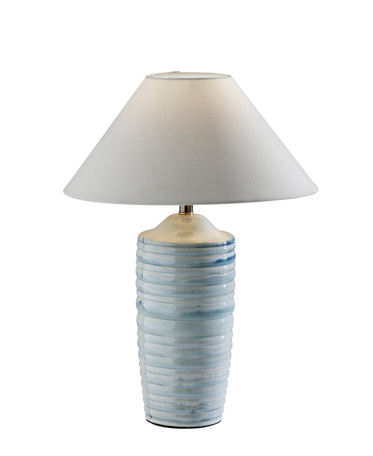Adesso 25" Ribbed Ceramic Catalina Table Lamp In Light Blue Ribbed Ceramic