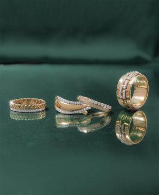 Diamond Double Row Tapered Statement Ring (1/4 ct. t.w.) in Gold Vermeil, Created for Macy's