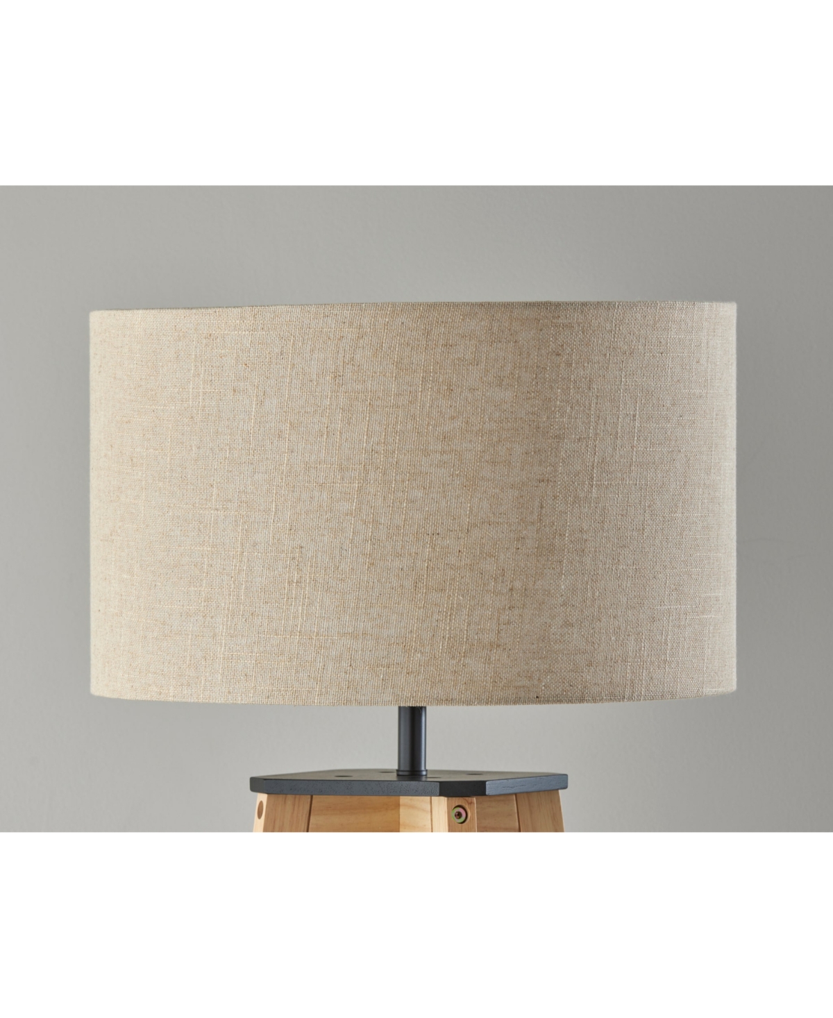 Adesso 59.75" Wood Kirby Shelf Floor Lamp In Natural Wood