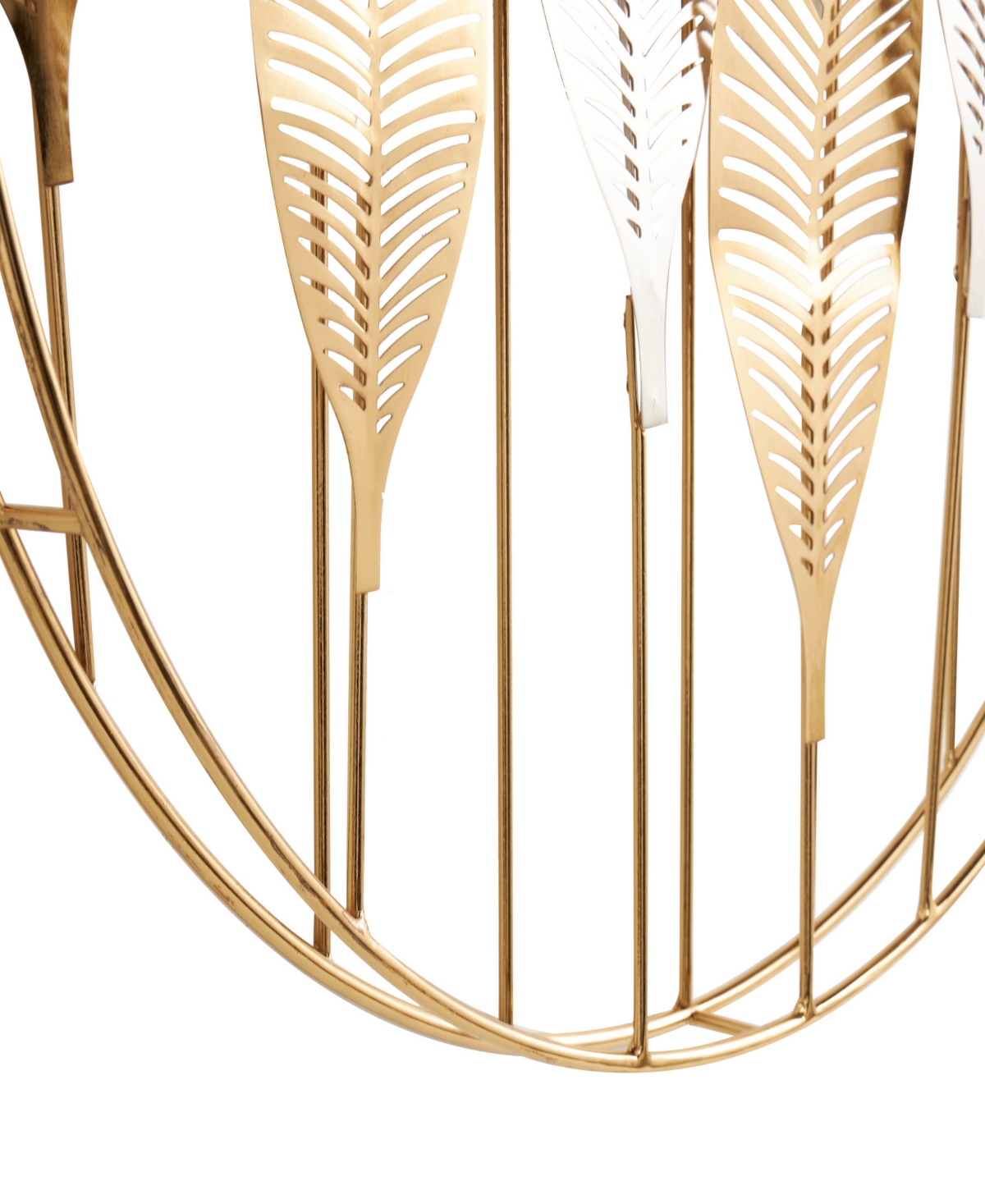 Rosemary Lane Gold Metal Leaf Metallic Wall Decor With Circular Frame And Silver Accents, 26" X 2" X 26" In Gold