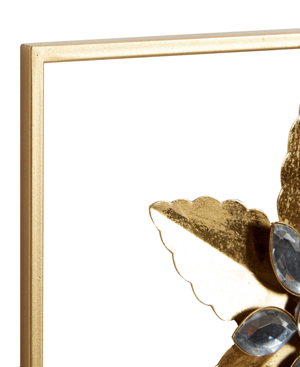 Rosemary Lane Gold Metal Floral Wall Decor With Gold Frame Set Of 2 12"w, 36"h In Gold