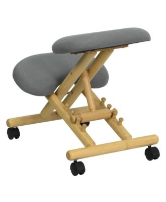 Mobile Wooden Ergonomic Kneeling Office Chair