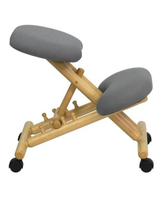 Mobile Wooden Ergonomic Kneeling Office Chair