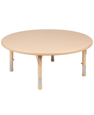 45" Round Plastic Height Adjustable Activity Table Set With 2 Chairs