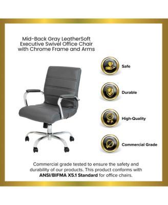 Milano Contemporary Mid-Back Home Office Chair With Padded Arms