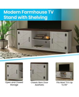 Cambria Barn Door Style 59" Tv Stand For Up To 65" Tv