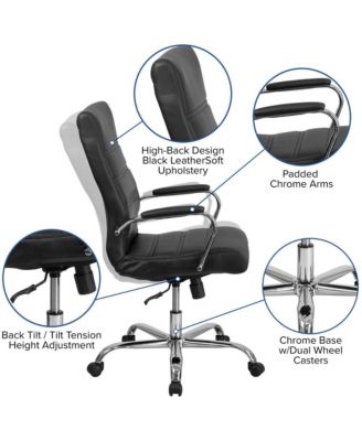 1 Pc Faux Leather Padded Arm Contemporary High-Back Office Chair