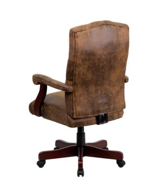 Office Chair, High Back, Tufted, Height Adjustable, 360° Swivel, Upholstered, Home Office Furniture