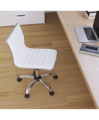 Amelie Home Office Chair Ergonomic Executive Ribbed Low Back Armless Computer Desk Chair - Base, Frame & Border