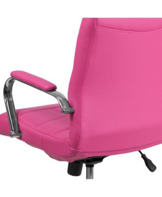 Mid-Back Vinyl Executive Swivel Office Chair With Chrome Base And Arms