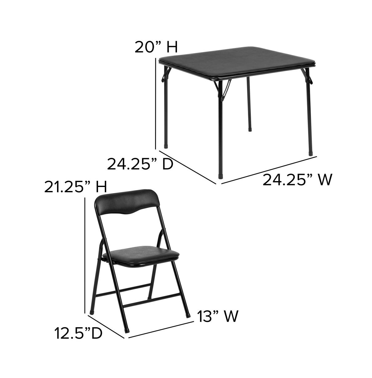 Kids 3 Piece Folding Table And Chair Set - Kids Activity Table Set