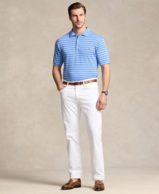 Men's Big & Tall Striped Cotton Interlock Polo Shirt