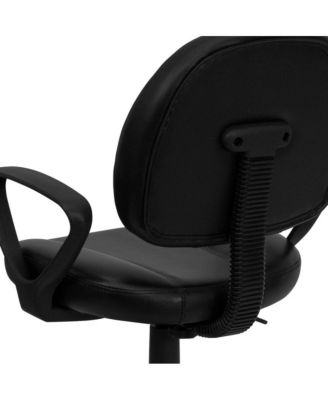 Mid-Back Leather Swivel Ergonomic Task Office Chair With Back Depth Adjustment And Arms