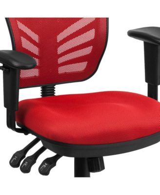 Mid-Back Mesh Triple Paddle Swivel Ergonomic Office Chair With Adjustable Arms