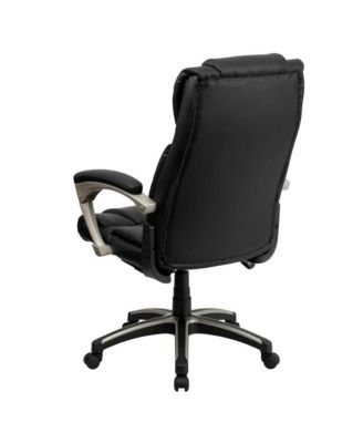 High Back Folding Leather Executive Swivel Office Chair With Arms