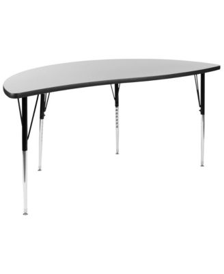 86" Oval Wave Collaborative Laminate Activity Table Set With 18" Student Stack Chairs