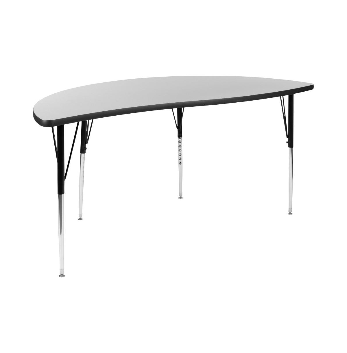 Oval Wave Collaborative Laminate Activity Table Set With Student Stack Chairs