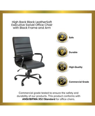 1 Pc Faux Leather Padded Arm Contemporary High-Back Office Chair