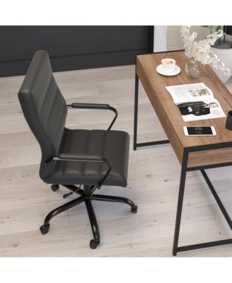 1 Pc Faux Leather Padded Arm Contemporary High-Back Office Chair