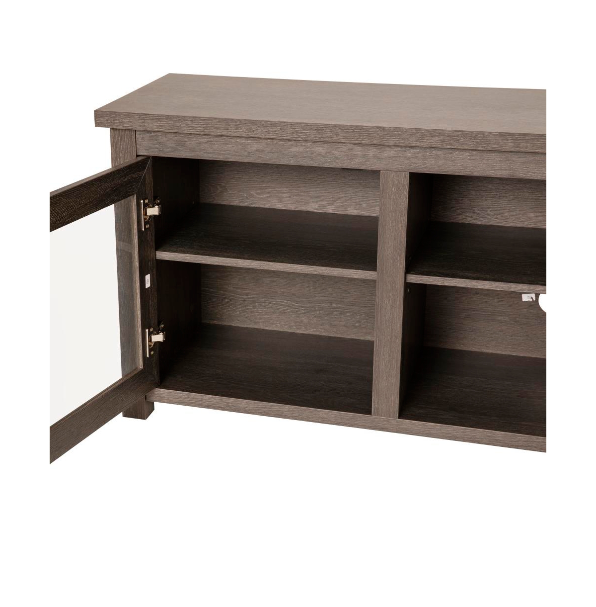 Merrick Lane Galena Traditional Full Glass Door Tv Stand For Up To Tvs