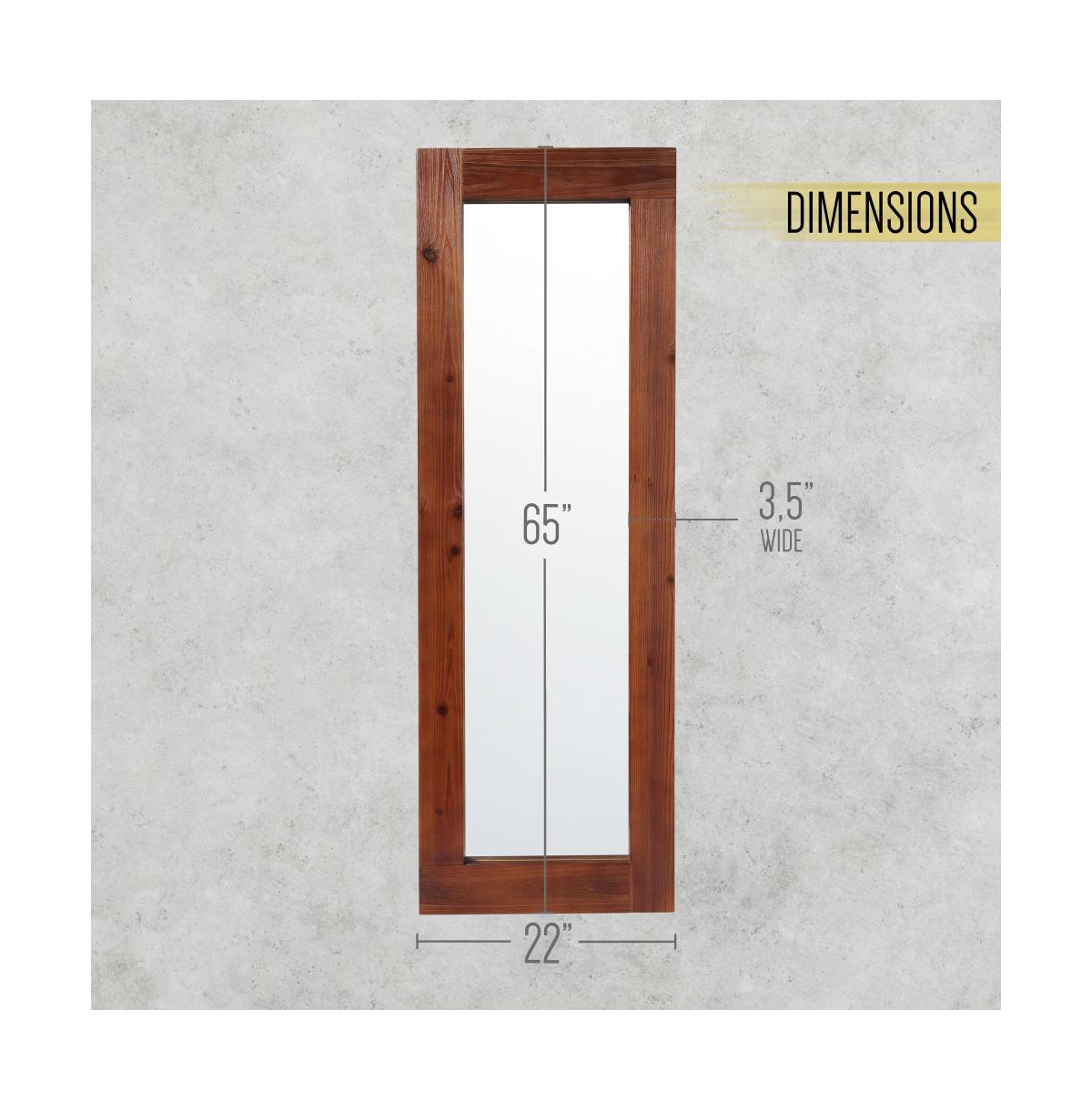 Rectangle Wall Mirror, Full Floor Length Mirror With Solid Wood Frame For Living Room, Entry Way, Bedroom