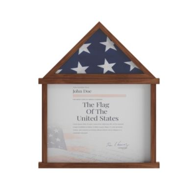 Hughes Flag Display Case With Certificate Holder