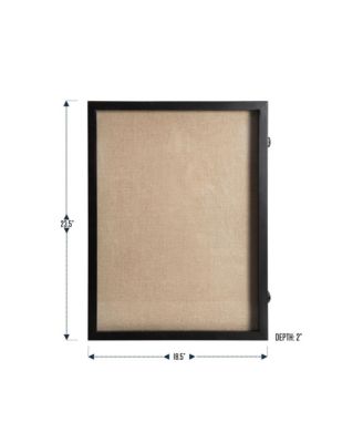 Wood Shadow Box Display Case - Solid Wood With Acrylic Window - Security Latch - For Mementos And Keepsakes