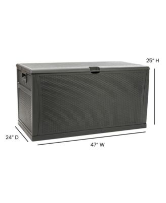 120 Gallon Weather Resistant Outdoor Storage Box For Decks, Patios, Poolside And More