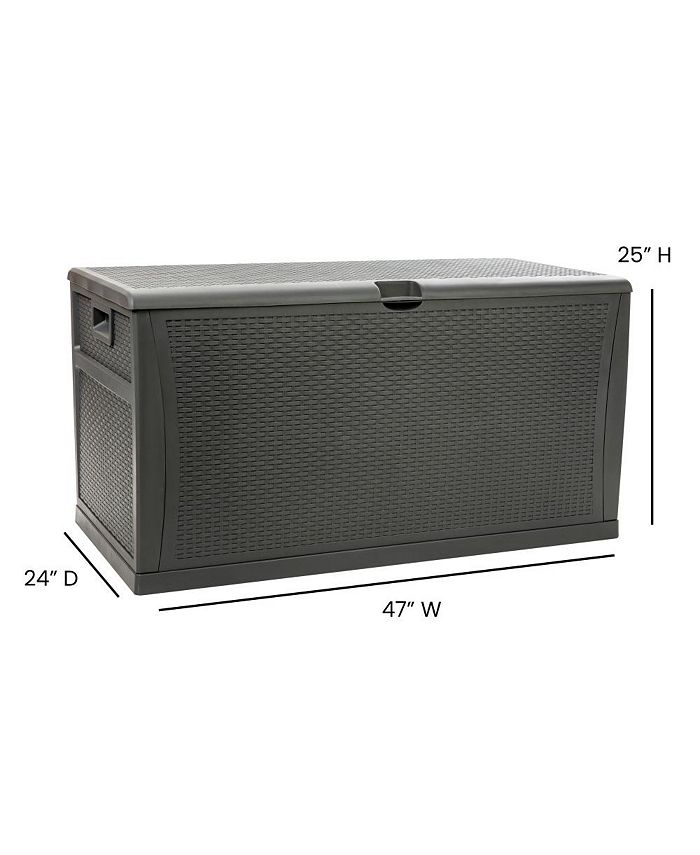 MERRICK LANE 120 Gallon Weather Resistant Outdoor Storage Box For Decks ...