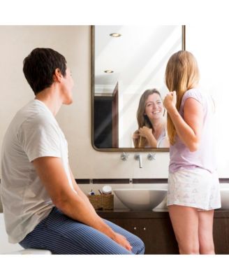 Wall Mirror Large Mirror, Rustic Accent Mirror For Bathroom, Entry, Dining Room, & Living Room. Metal Mirror