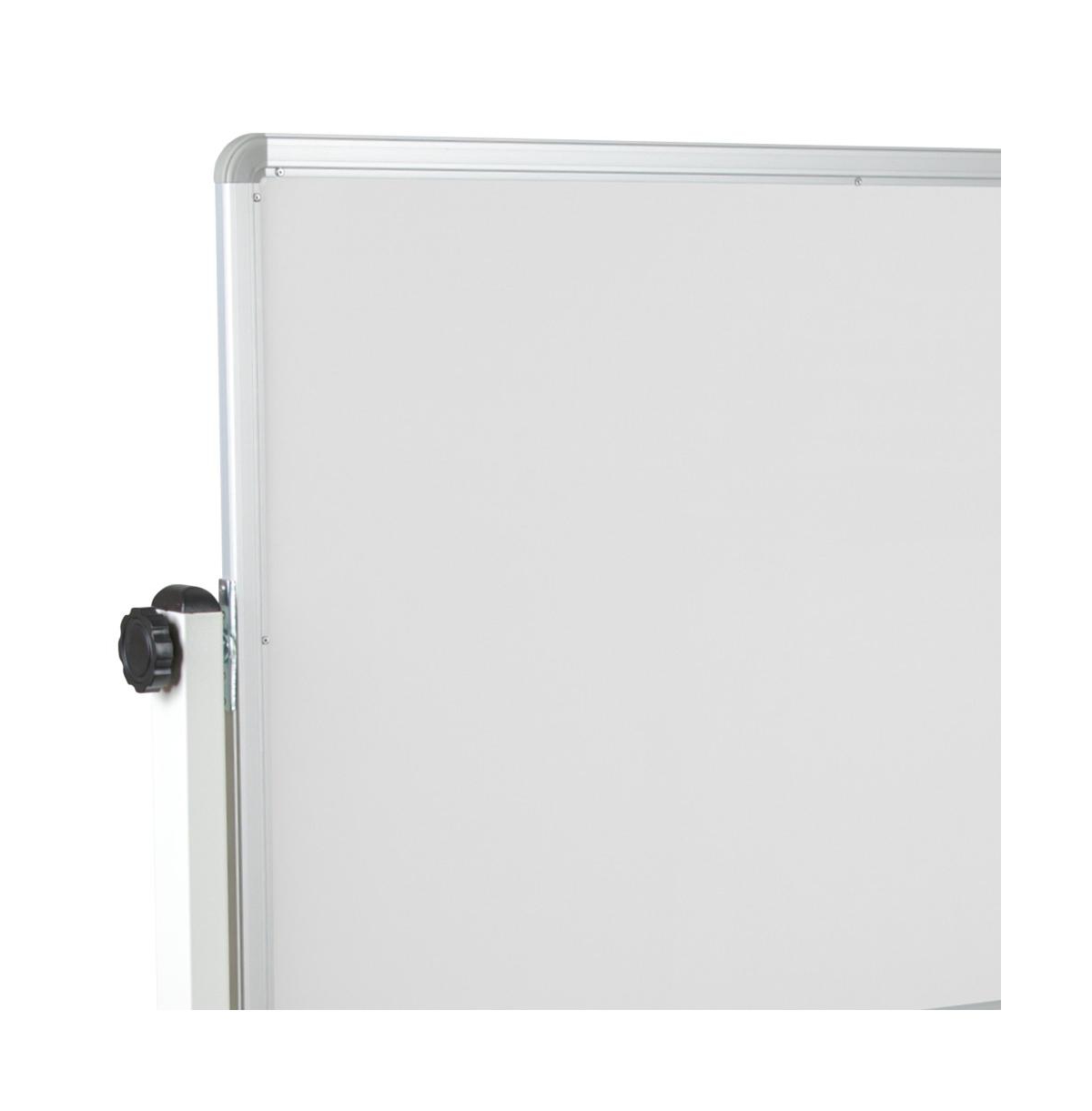 Reversible Mobile Cork Bulletin Board And White Board Stand With Pen Tray -white