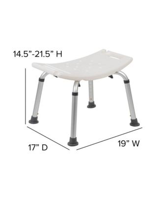 Tool-Free 300 Lb. Capacity, Adjustable Bath & Shower Chair W/ Non-Slip Feet