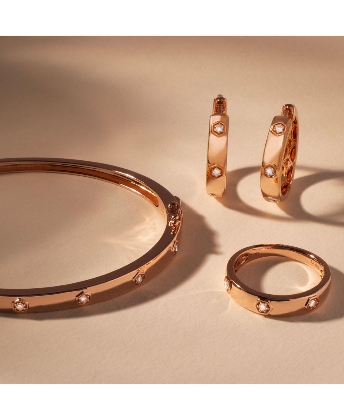 Le Vian Anywear Everywear Nude Diamond Polished Band (1/10 ct. t.w.) in 14k Gold (Also Available in Rose Gold or White Gold)