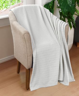 Diamond Pattern All Season Woven Cotton Blanket, King