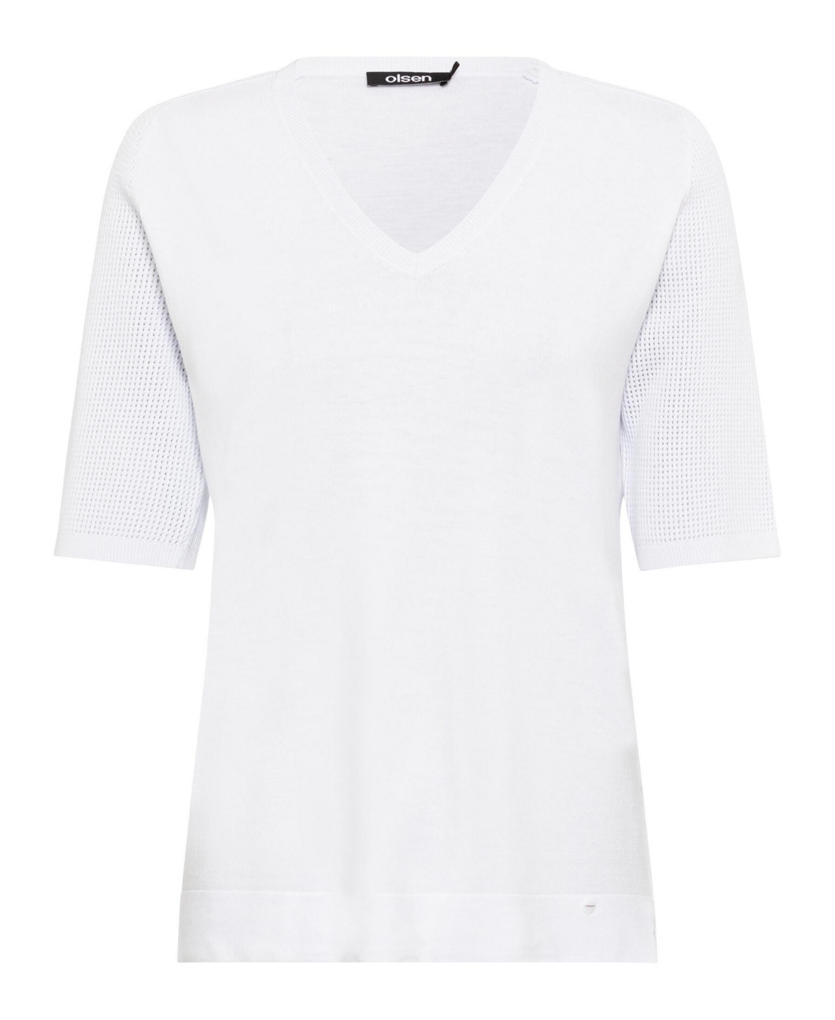Women's 3/4 Sleeve Basic V-Neck T-Shirt - White
