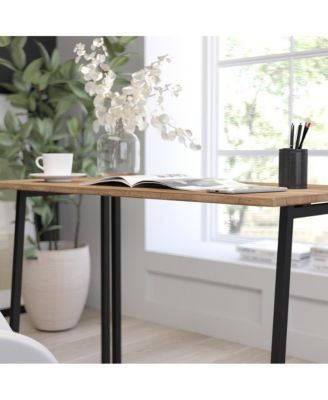 Oakdale Folding Computer Desk With Wood Grain Finish Top And Folding Metal Legs