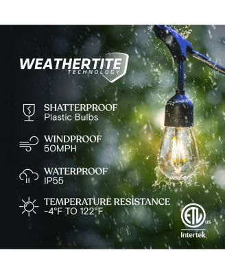 15 Outdoor Solar 48 ft.  Ambience Pro LED String Lights with Remote Control
