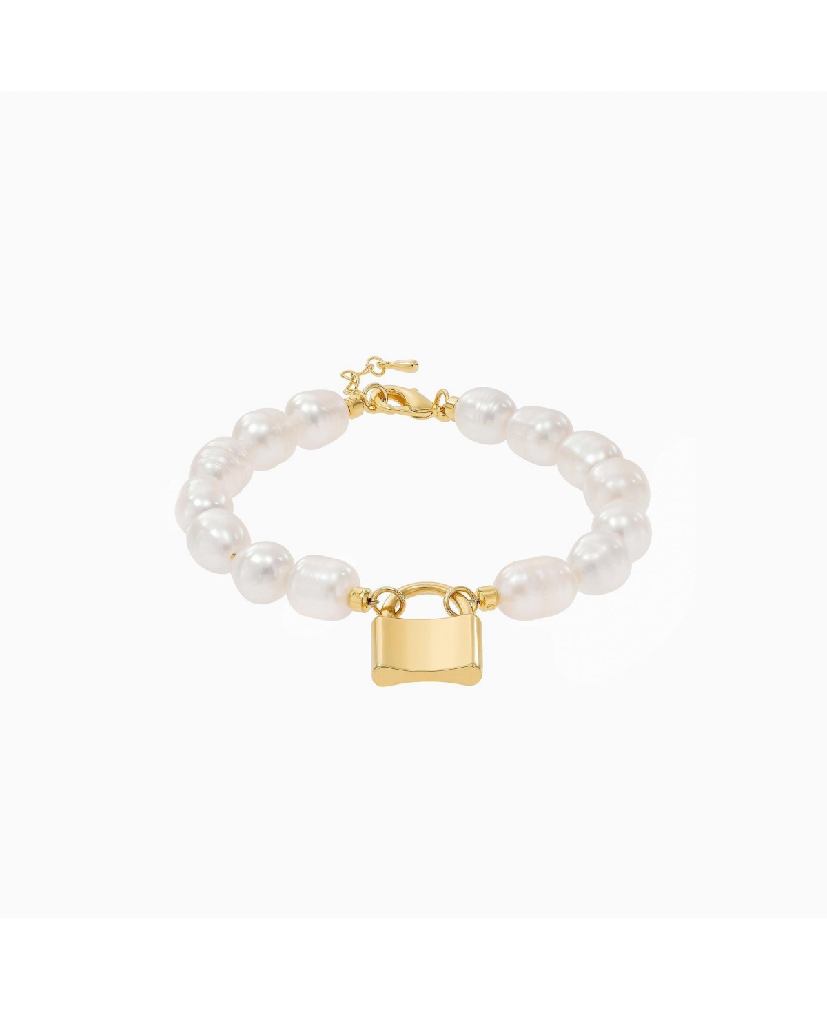 Secret Summer Cultured Pearl Lock Pendant Bracelet - Gold