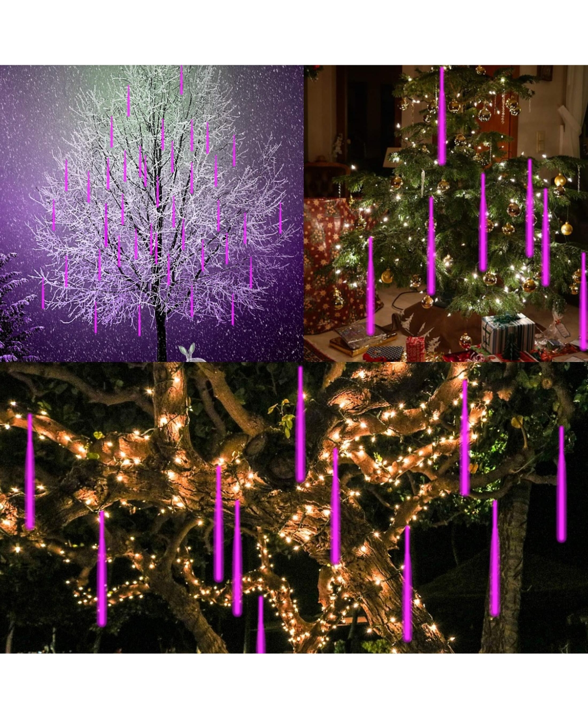 Twinkle Star Meteor Shower Rain Lights Halloween Christmas Waterproof Outdoor -(1 pack)