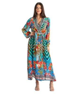 Women's Maxi Belted Cape Dress