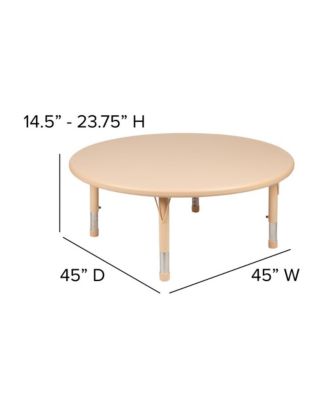 45" Round Plastic Height Adjustable Activity Table
