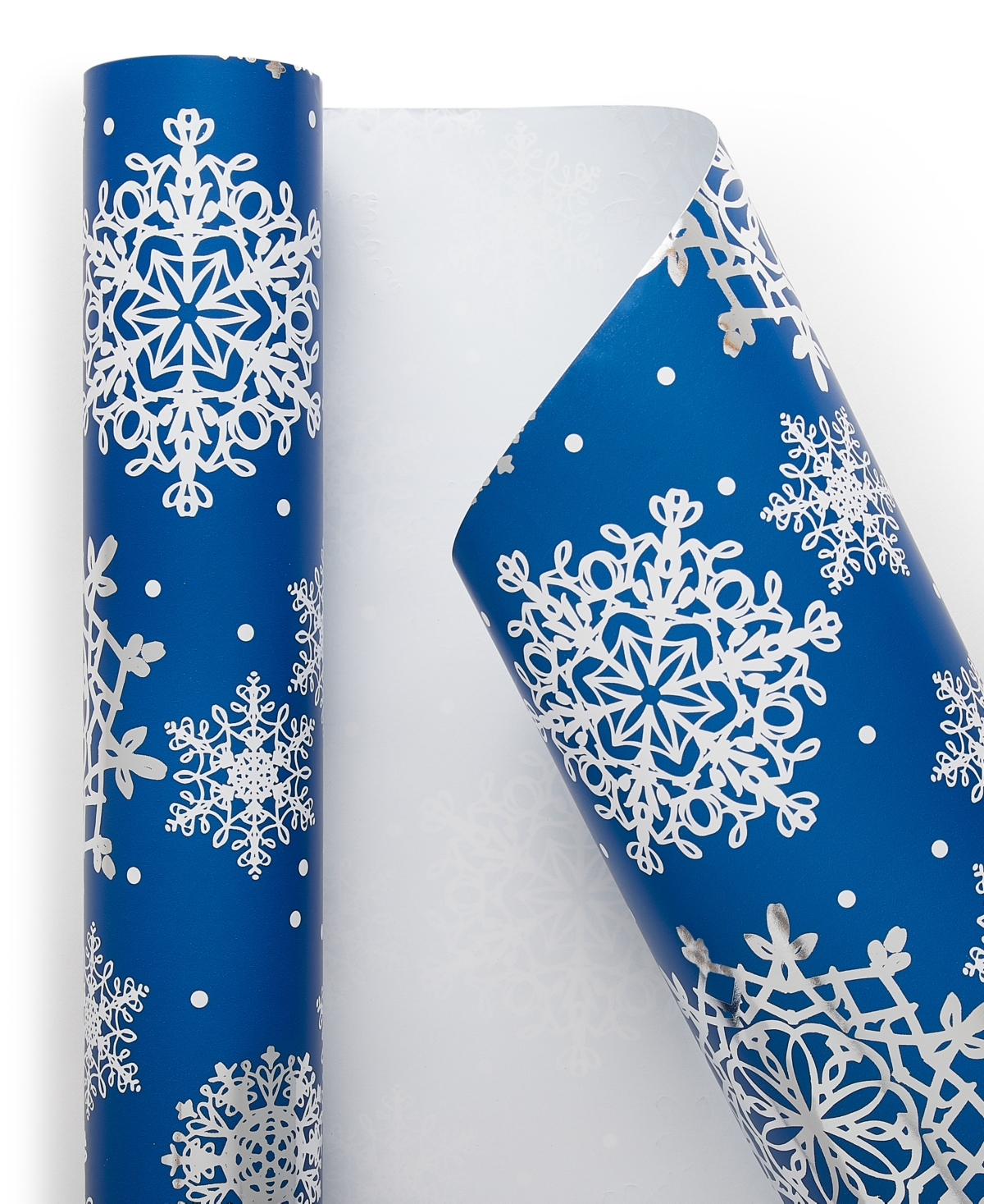 Holiday Lane Blue & Silver Snowflake Wrapping Paper, Exclusively at Macy's