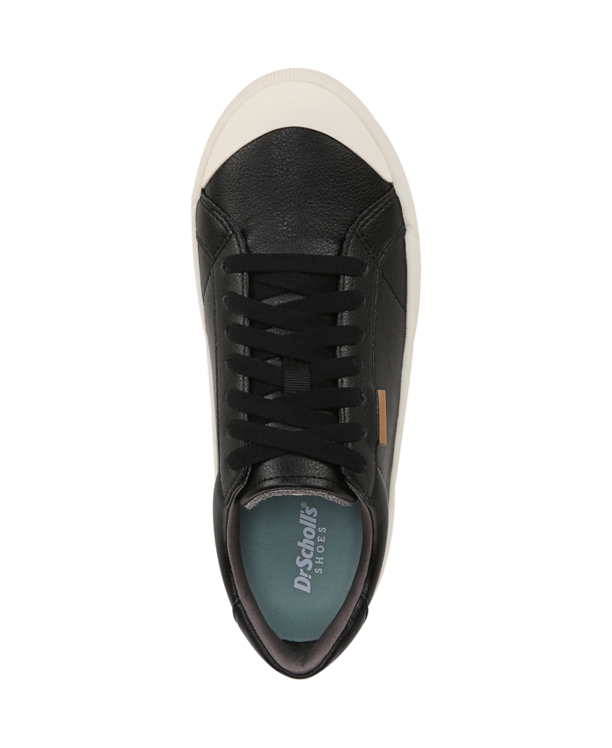 Shop Dr. Scholl's Women's Time Off Lace Up Platform Sneakers In Black,off White Faux Leather