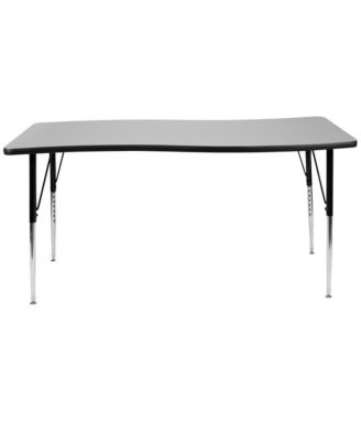 26"W X 60"L Rectangle Wave Flexible Collaborative Adjustable Height Activity Table